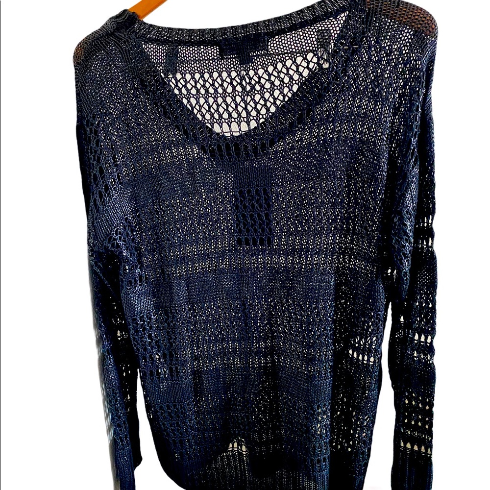 Rock & Republic Ice Queen Waxed Open Knit Sweater